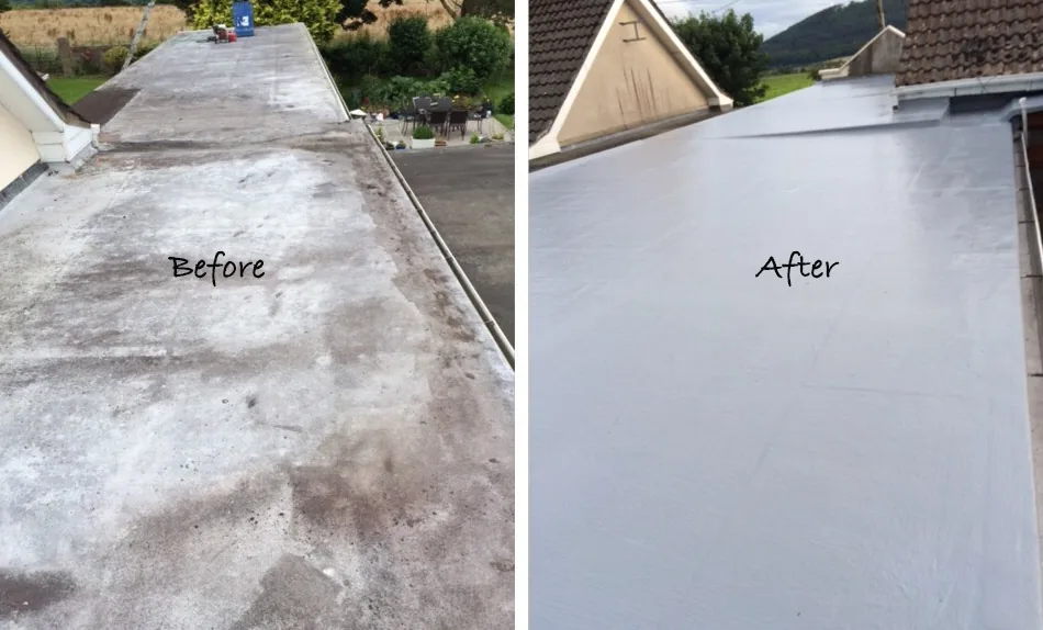 Before and after waterproofing project photos